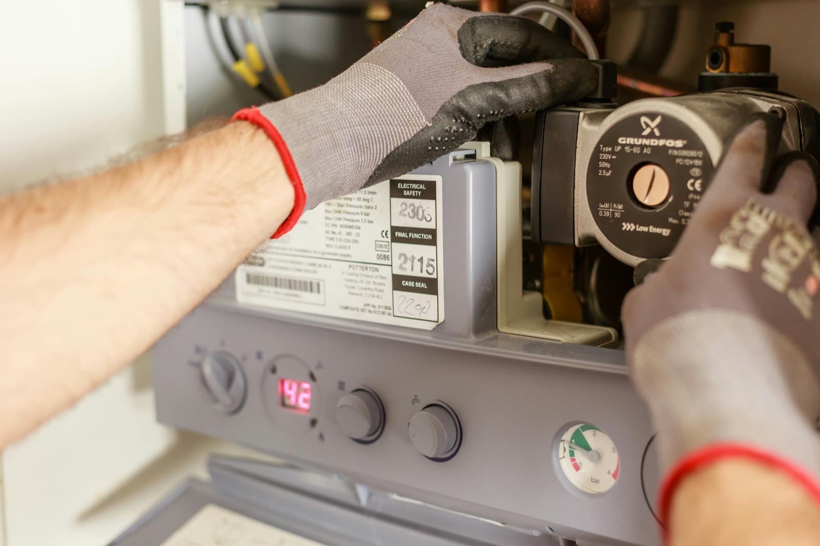 Technician performing routine property maintenance